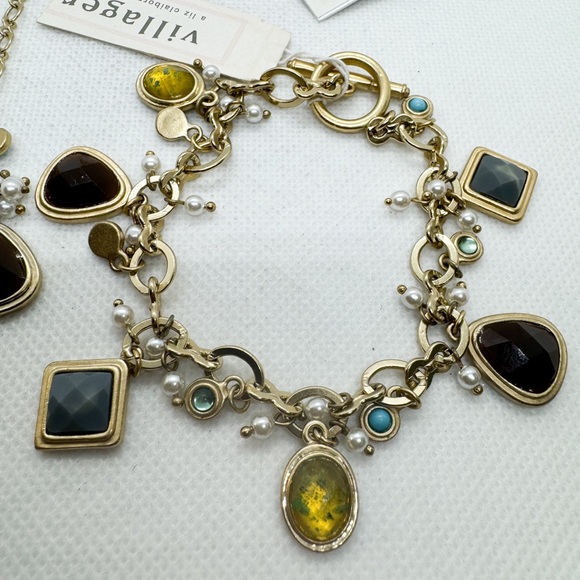 Liz Claiborne Villager 3 Piece Set Necklace Bracelet Earrings - Picture 6 of 14